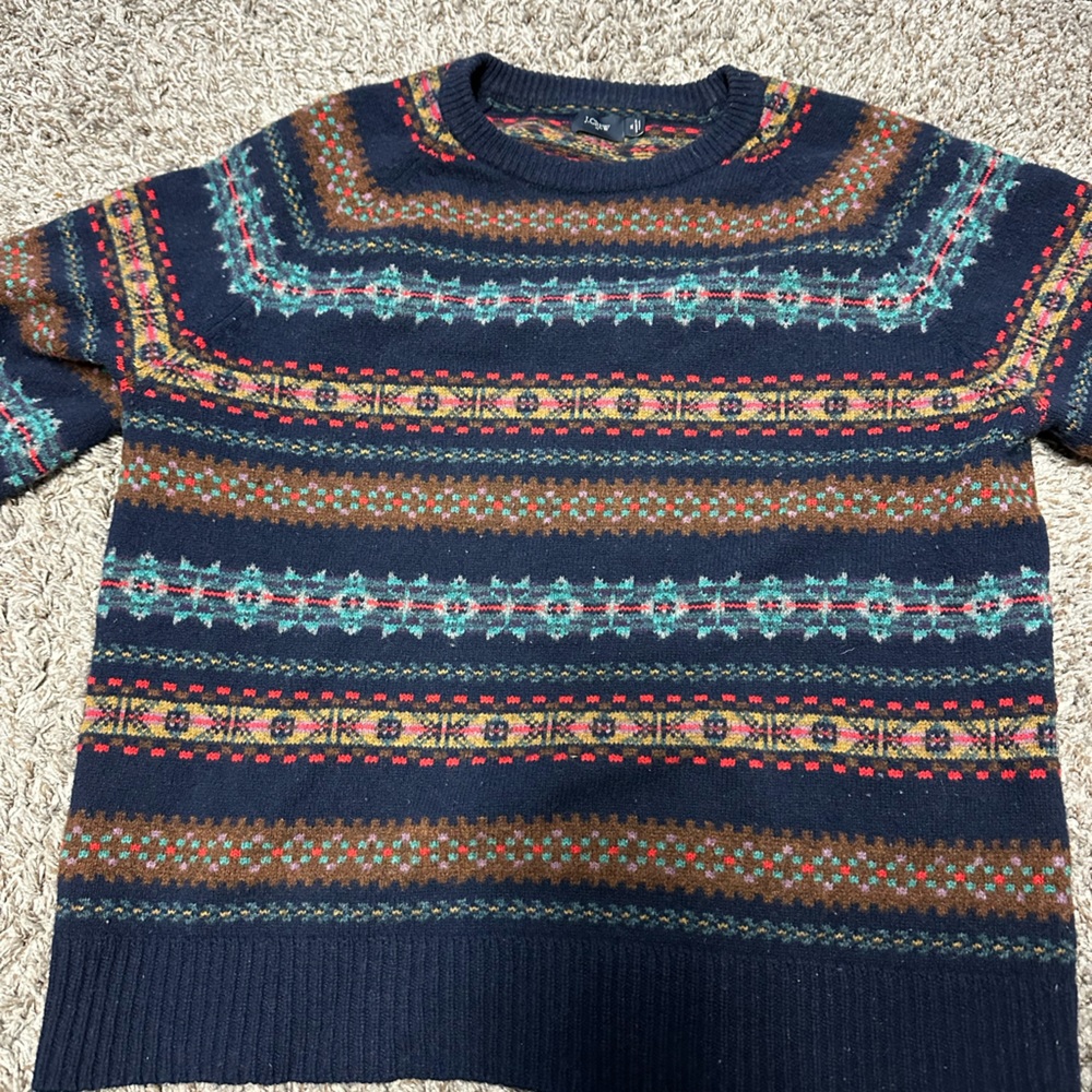 J.Crew Mens XL 100% Wool Crew Neck Pullover Sweater